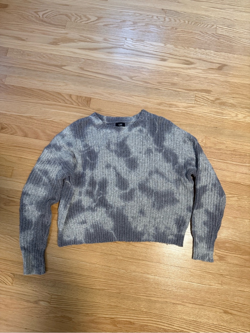 Women's Crewneck Tie-Dye Knit Sweater - Gray